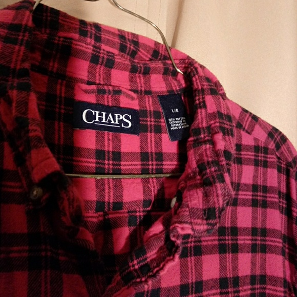 Chaps Classic Red & Black Plaid Shirt, Mens - Picture 2 of 3